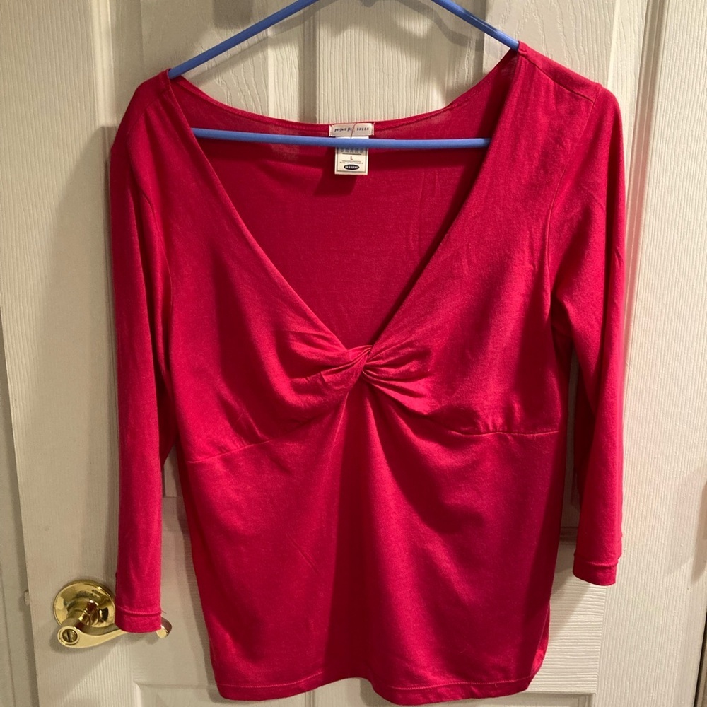 Hot pink old navy modal and cotton top.  Size large, 18” ptp Very soft Excellent